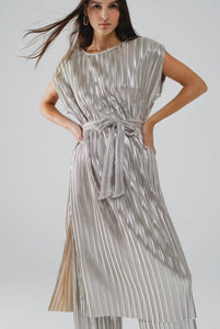 Silver Pleated Dress