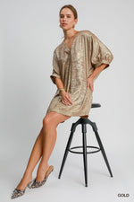 Load image into Gallery viewer, Metallic Foil Oversized Dress
