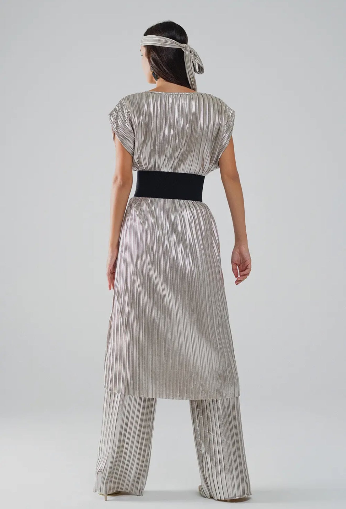 Silver Pleated Dress