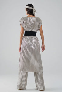 Silver Pleated Dress