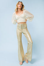 Load image into Gallery viewer, Gold Faux Leather Pants
