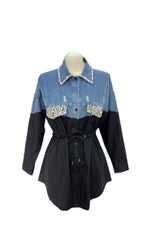 Load image into Gallery viewer, Rhinestones and Crystal Embellishment Tunic
