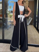 Load image into Gallery viewer, Collarless Outwear Top and Pants Set
