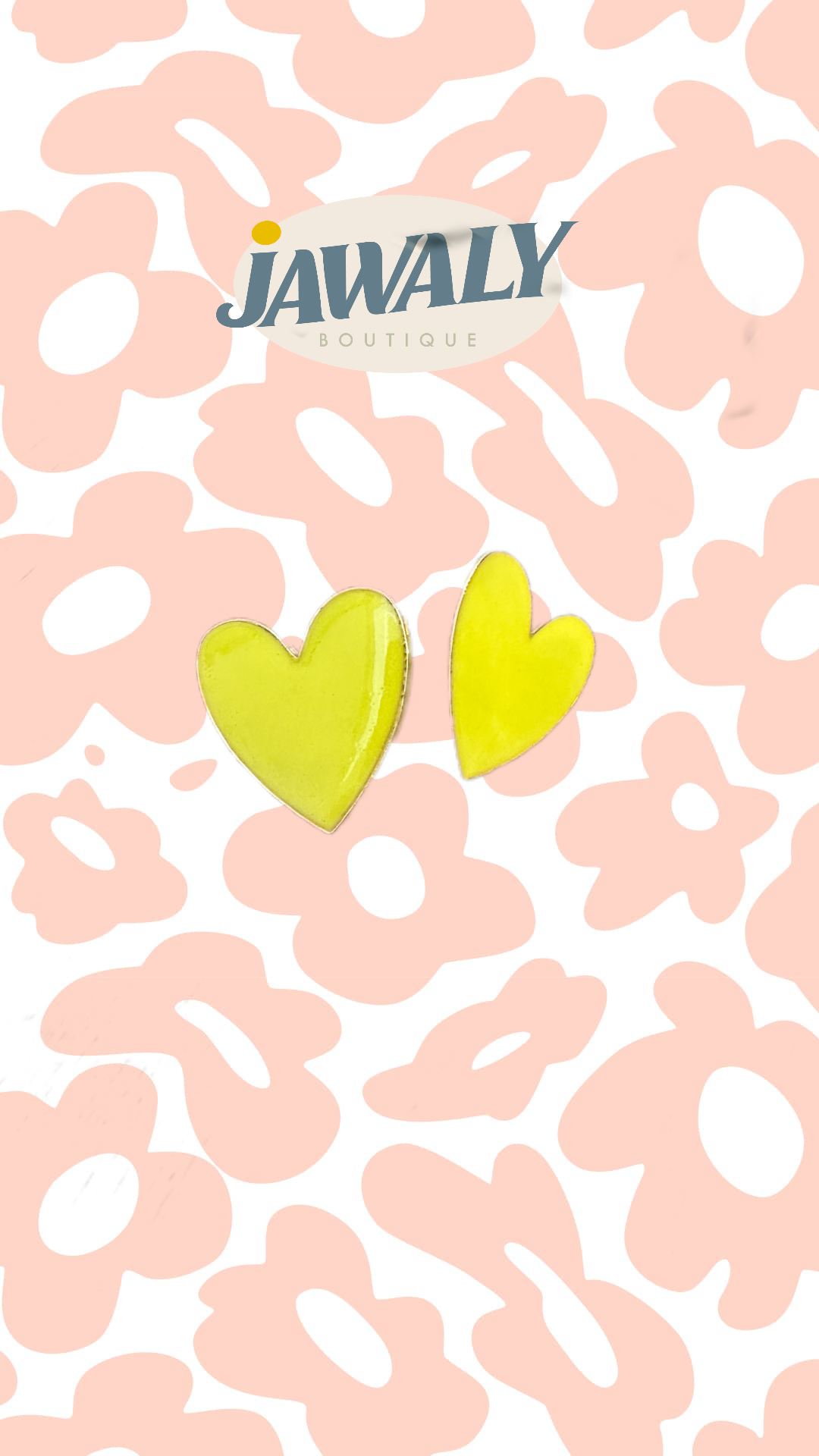 Pink, Yellow & White Heart Earrings