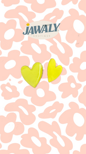 Pink, Yellow & White Heart Earrings