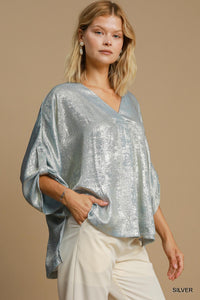 Oversized Metallic Top