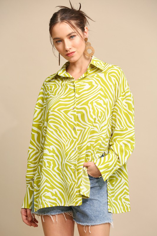 Avocado Oversize Button Down Shirt