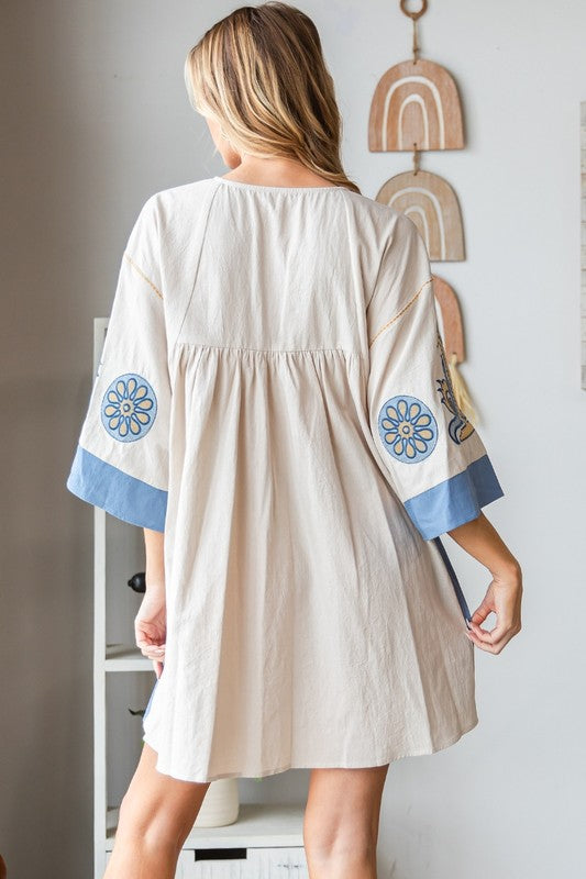 Vintage Embroidery Patch Dress