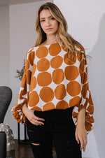 Load image into Gallery viewer, Geometric Dot Wide Neckline Top
