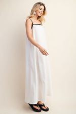 Load image into Gallery viewer, Linen Midi Dress with Spaghetti Straps
