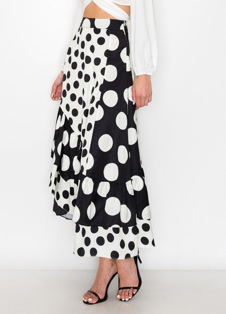 Multi Polka Dot Maxi Skirt