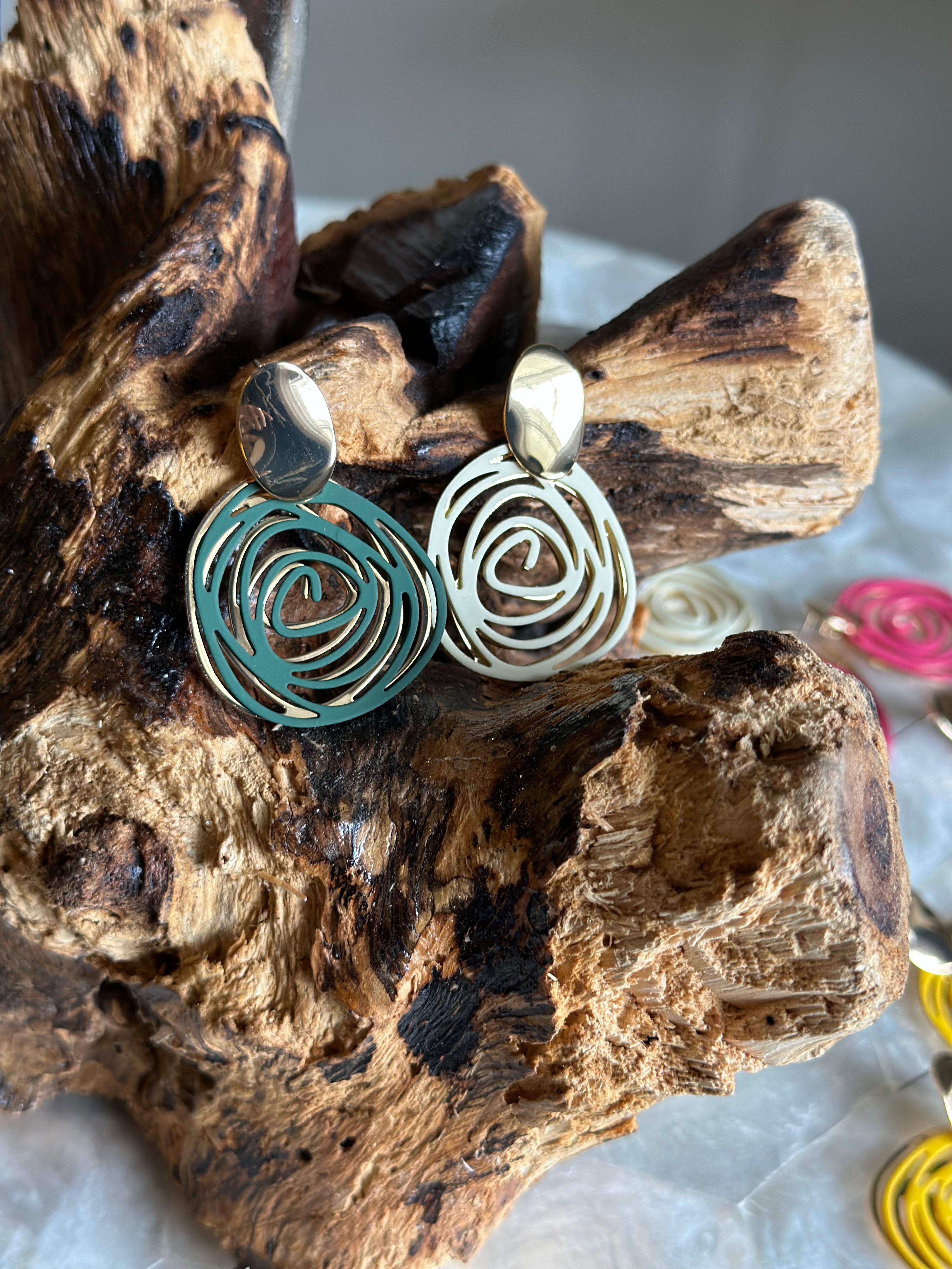 Swirl Round Drop Earrings