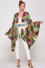 Load image into Gallery viewer, Tropical Print Ruffled Sleeves Cardigan
