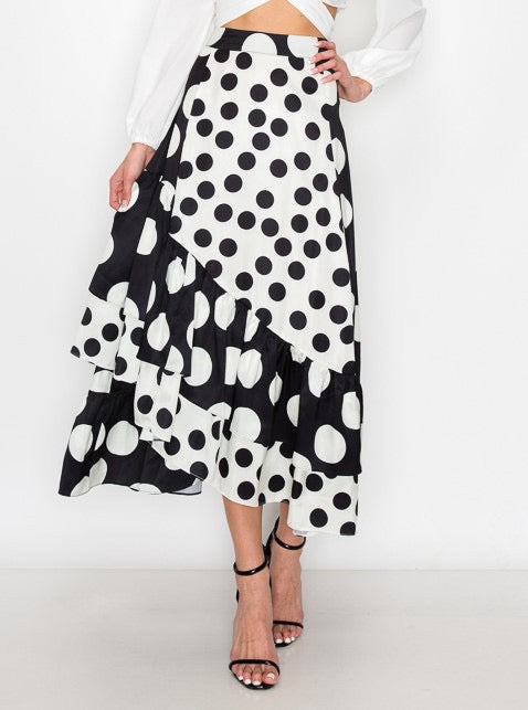 Multi Polka Dot Maxi Skirt