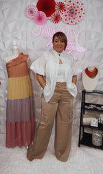 Load image into Gallery viewer, Satin Wide Leg Cargo Pants
