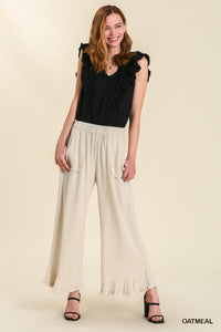 Linen Pants with Elastic Waist