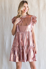 Load image into Gallery viewer, Metallic Rose Gold Dress
