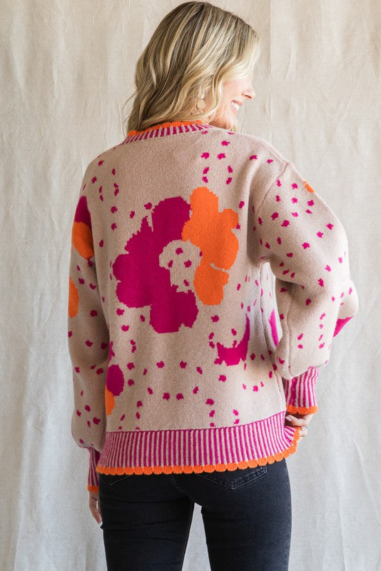 Mixed Print Sweater