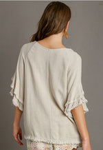 Load image into Gallery viewer, Linen Blend Short Sleeve Top
