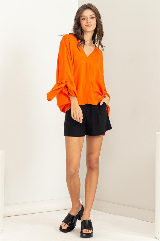 Orange Loose Fit Blouse