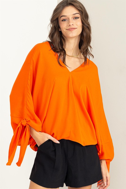 Orange Loose Fit Blouse