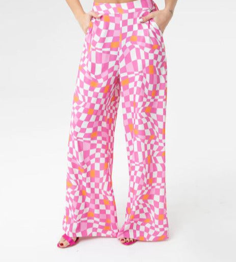 Multi Pink Wide Leg Pants