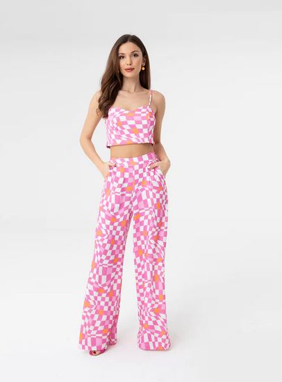 Multi Pink Wide Leg Pants