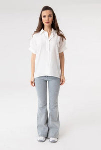 Button-Back Modal Blouse