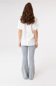 Button-Back Modal Blouse