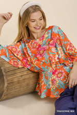 Load image into Gallery viewer, Floral Print Kimono Sleeve Top
