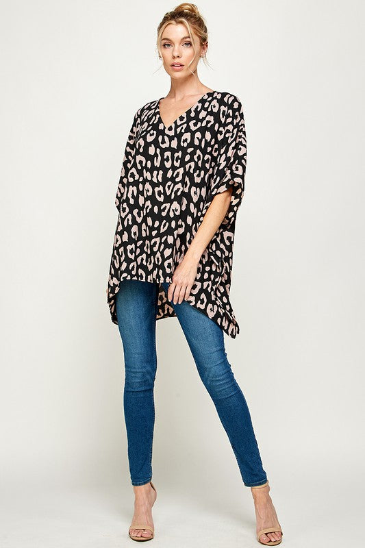 Leopard Print Oversized Top