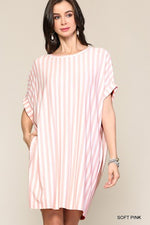 Load image into Gallery viewer, Stripe Cuffed Short Sleeves Dress
