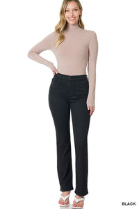 Straight Leg Black Denim Pants