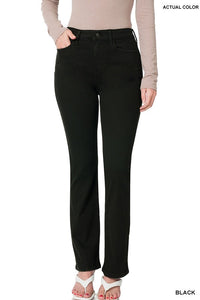 Straight Leg Black Denim Pants