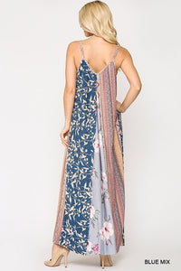 Mixed Print Maxi Dress