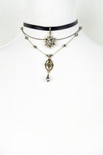 Load image into Gallery viewer, Rhinestones and beads layered choker
