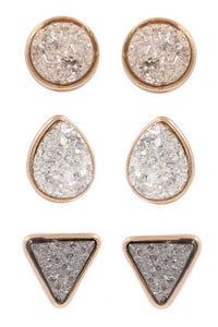 Druzy stone Earring set