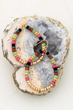 Load image into Gallery viewer, Wood and Metal Beaded Earring
