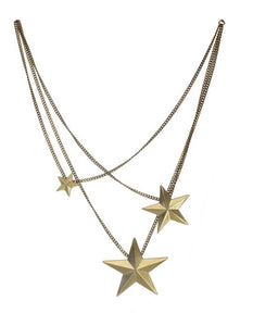 TOVA Brazil 3 Star Gold Necklace