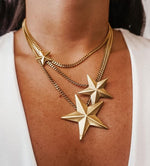 Load image into Gallery viewer, TOVA Brazil 3 Star Gold Necklace
