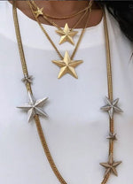 Load image into Gallery viewer, TOVA Brazil 3 Star Gold Necklace
