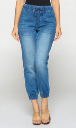 Load image into Gallery viewer, Denim Jogger Pants
