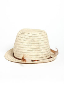 Feather Straw Hat