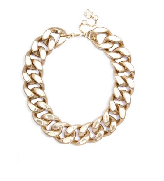 Burnished Large Curb Chain Collar Necklace