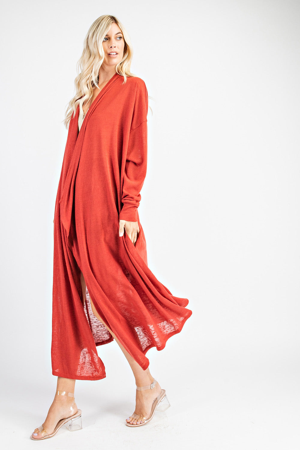 Drop Sleeves Long Cardigan