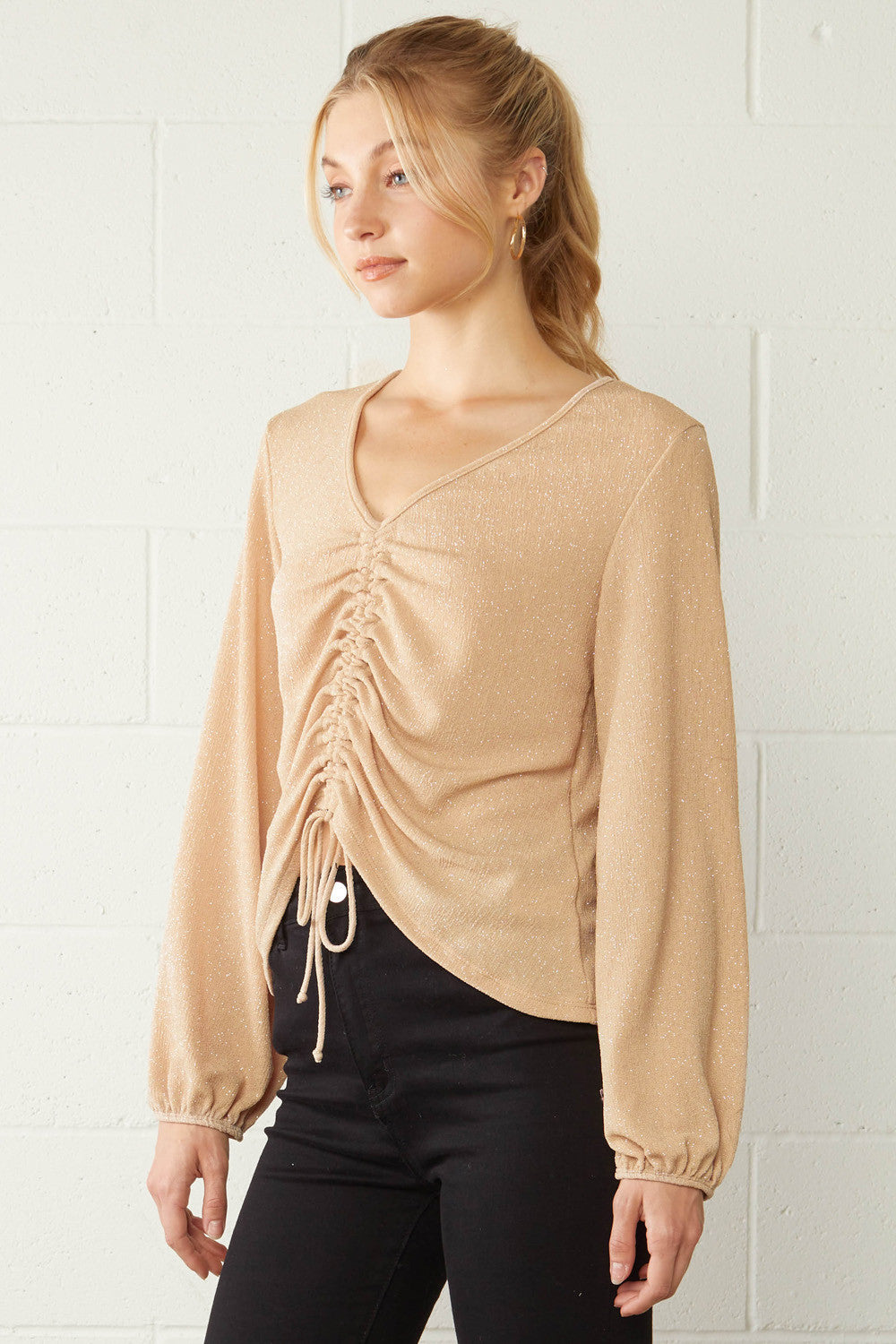 Shimmery Long Sleeve Top