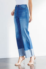 Load image into Gallery viewer, Wide Leg Jean with Folded Hem
