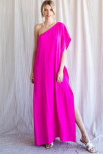 Load image into Gallery viewer, One-Shoulder Neckline Maxi Dress
