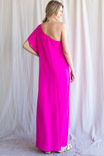 Load image into Gallery viewer, One-Shoulder Neckline Maxi Dress
