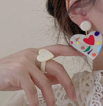 Load image into Gallery viewer, Geometric Heart Acrylic Earring
